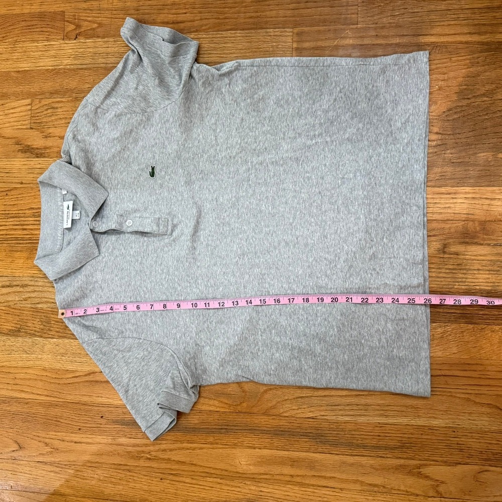 Lacoste Men's Classic Fit Polo Shirt Grey Size 7 XXL Pique Cotton - Picture 8 of 12